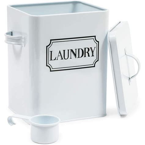 metal laundry soap box|laundry room containers.